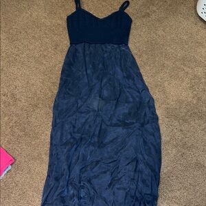 LOUP women’s spaghetti‎ strap dress mixed media midi extra small